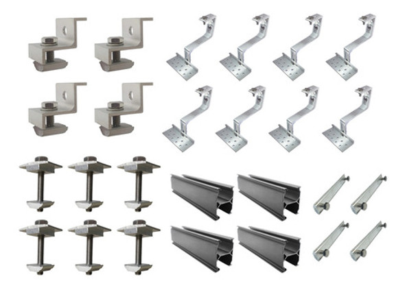 Estrutura Para Placa Solar Telha Cerâmica Para 4 Painéis 0