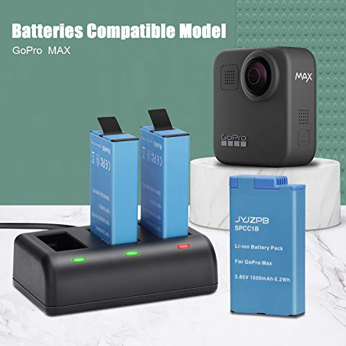 Batería Repuesto Cargador 3 Ranuras Gopro Max 360 1600mah 1