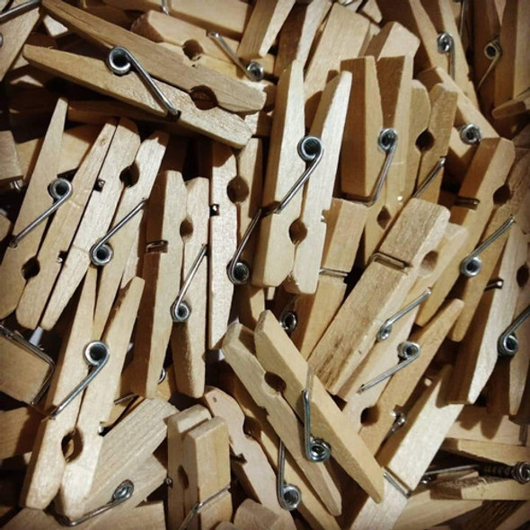 50 Broches De Madera 35mm - Sin Pintar 1