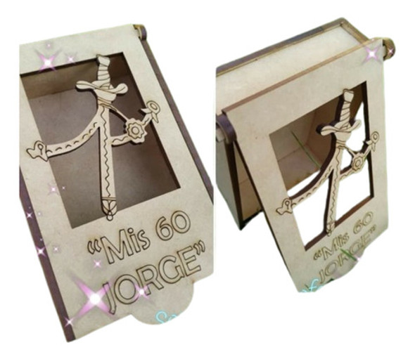 Souvenir Caja Truco Mdf Cumple Hombre X 20 Unid 0