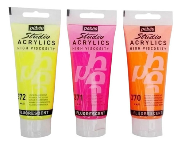 Acrilico Studio Fluo Pebeo X 100 Ml Fluorescente X Unidad 0