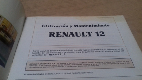 Renault 12 - Manual De Utilizacion Y Mantenimiento 1