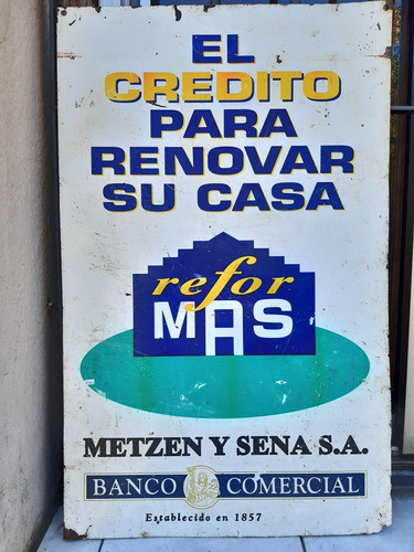Cartel Chapa Metzen Y Sena 80 X 50 0