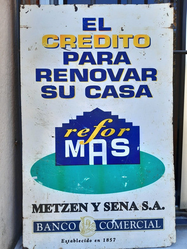 Cartel Chapa Metzen Y Sena 80 X 50 1