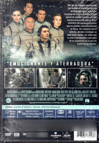 Europa Report - Dvd Nuevo Original Cerrado - Mcbmi 1