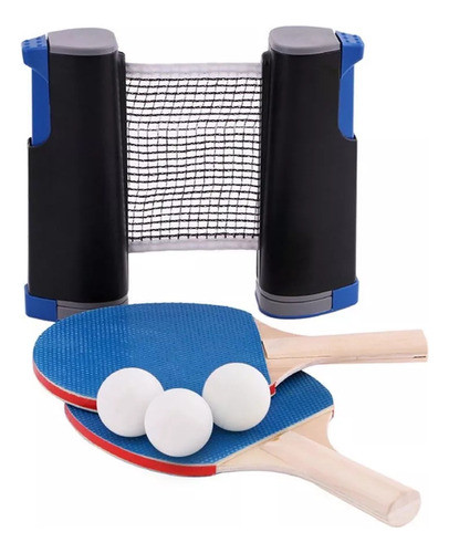 Set De Ping Pong Plegable Red Retractil 3 Pelotas 2 Paletas 0