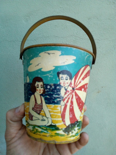 Antiguo Balde De Chapa Oma 1940 - 12,7cm Diam X 20cm Alto 0