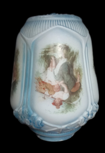 Luminaria Antigua De Vidrio Con Angeles 0