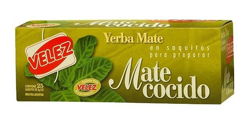Mate Cocido Velez Yerba Mate En Saquitos 3 Cajas X 25ucu $ab 0