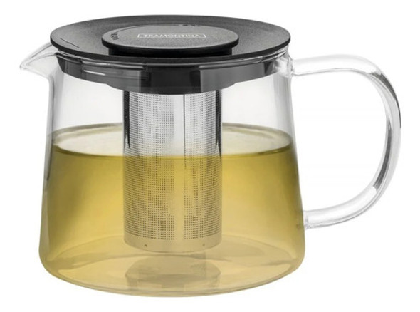 Chaleira Bule Chá Jarra Vidro Tramontina 600ml Infusor Inox 0