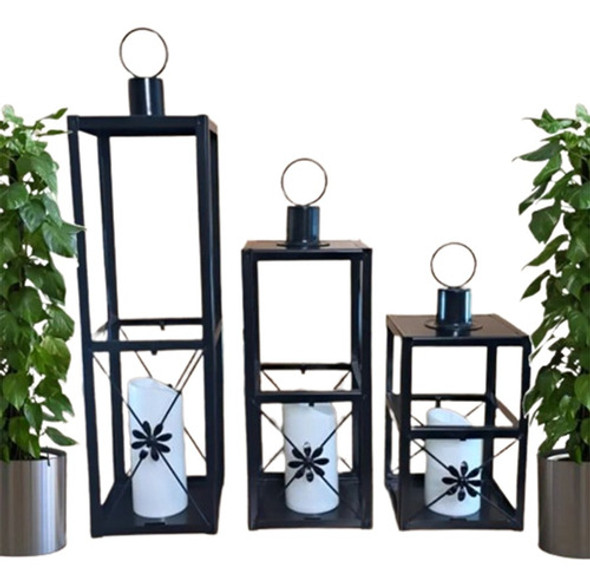 Set 3  Farol Fanal Decorativo Para  Vela 0