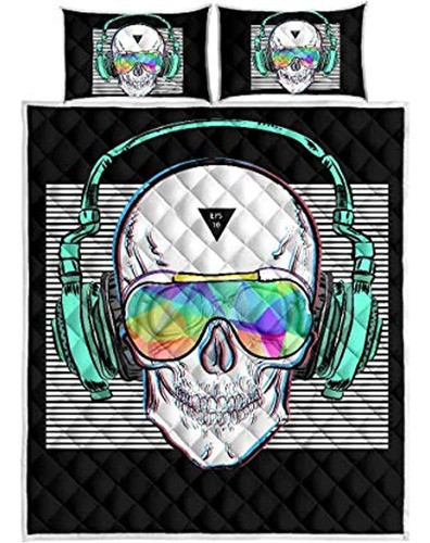Shompe Juego De Edredón Con Diseño De Calavera Musical, Tama 0