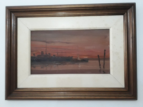 593- Ney Tecídio. Ose 54x 40cm Com Moldura = Alagados. 0