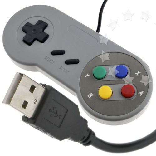 2 X Snes Classic Controller Gamepad Usb Para Pc Mac Pi Super 1