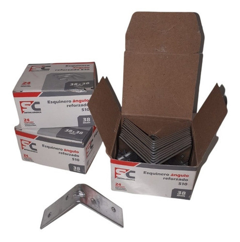 (12 Unidades) Sc Esquinero Angulo Escuadra 38mm Reforz Galv. 0