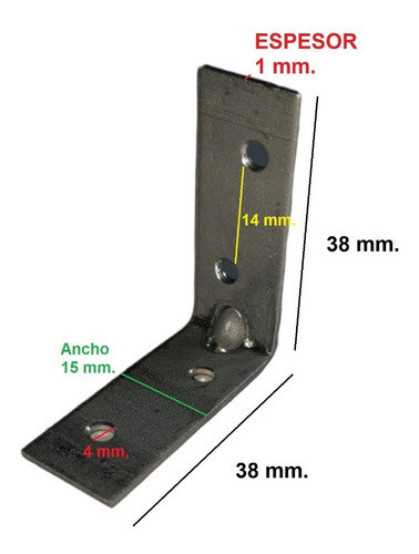 (12 Unidades) Sc Esquinero Angulo Escuadra 38mm Reforz Galv. 1
