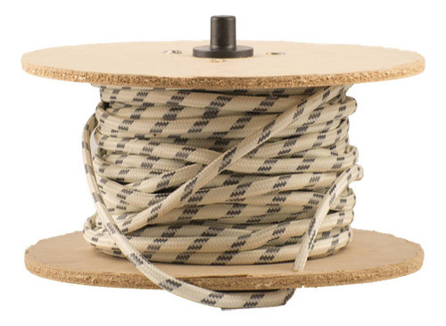 Cable Textil Entelado Manteca Con Gris 10mts Macroled 0