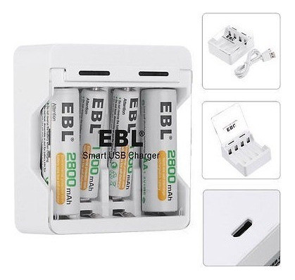 Ebl 4 Ranuras Cargador Para Aa Aaa Nimh Nicd Recargable Bate 1