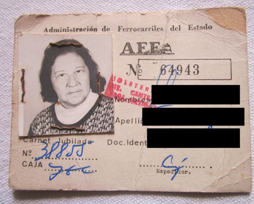 Antiguo Carnet Afe Estacion Central Gral Artigas 0