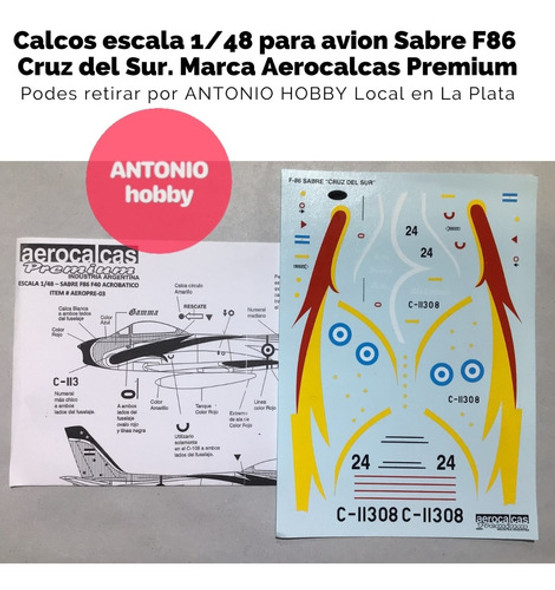Aerocalcas Calco Para Avion Sabre 1/48 Calcomanias Argentina 1