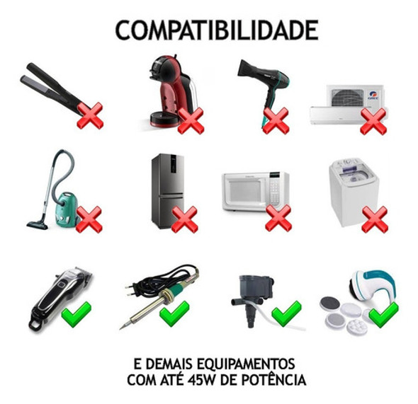 Transformador 220 / 110 Ou 110 / 220 Maquina Corta Cabelo 1 Transformador 220 / 110 Ou 110 / 220 Maquina Corta Cabelo 1