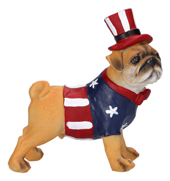 Estatueta Decorativa De Cachorro Americano Em Resina De Buld 0