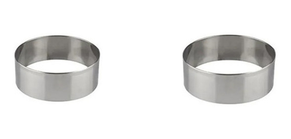 Kit C/2 Aros Inox Cortador Redondo P/ Massas/bolos 8/11x8cm 0