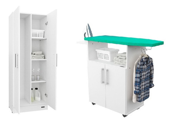 Combo Lavadero/cocina Escobero + Organizador De Planchado 0 Combo Lavadero/cocina Escobero + Organizador De Planchado 0