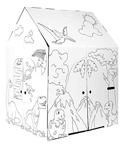 Casa De Dinosaurios De Cartón Easy Playhouse - Arte Y Manual 0