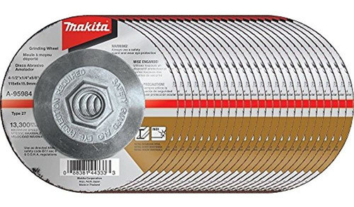 Makita A9598425 36 Grit Inox Muela Paquete De 25 412 X 14 X 0