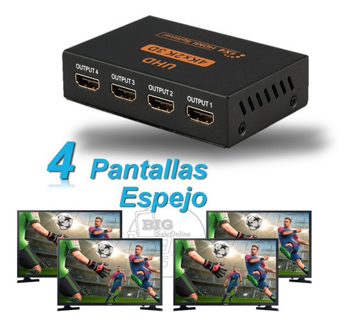 Adaptador Hdmi Splitter Activo Para Conectar 4 Pantallas 1