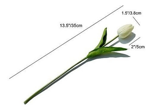 20 Tulipanes, Flores Artificiales Mandys - Crema. 1