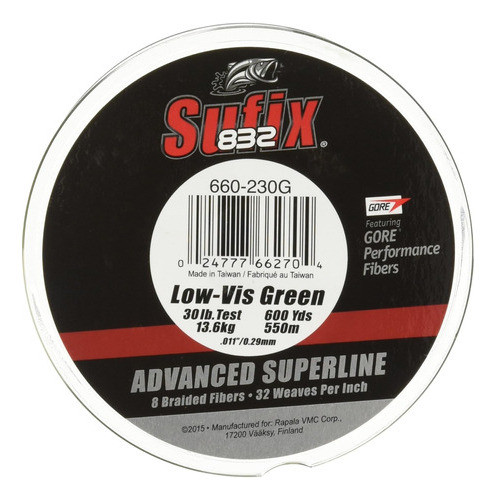Sufix 832 Trenza Línea-600 Yardas (verde, 80 Libras) 1