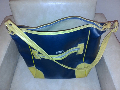 Antiguo Bolso Primicia Tipo Bandolera Azul Y Amarillo. 0