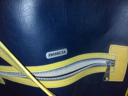 Antiguo Bolso Primicia Tipo Bandolera Azul Y Amarillo. 1