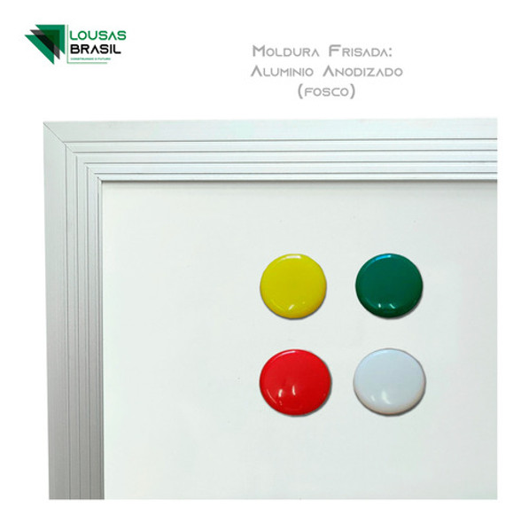 Quadro Branco Liso Reto Magnético 180x120cm - Alum. - Prof. 1