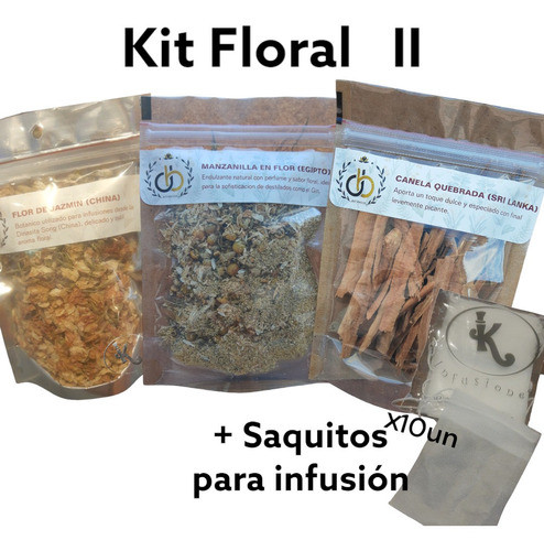 Infusiones Gin Tonic Te Kit Floral I I + 10 Saquitos Regalo 0