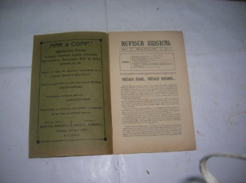 Revista Musical 1913 Bilbao J. Fesser C. Del Campo Chavarri 1