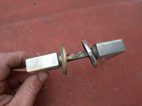 Antiguo Picaporte Manija Para Puerta En Bronce Niquelado 1