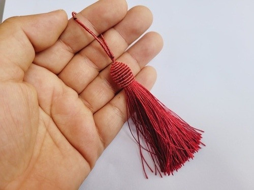 Pompom Tassel Com Tulipa Vermelho Kit 5 Unidades 1