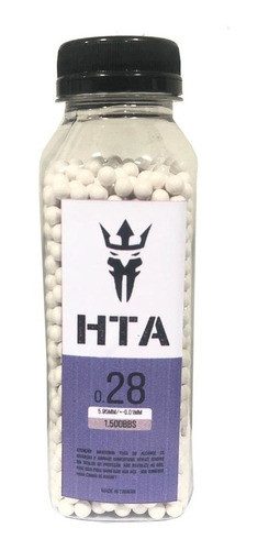 Bbs Airsoft 0.28g Branca 1500 Unidades Hta 0