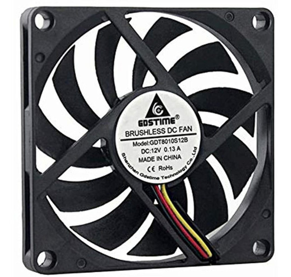 Ventilador Silencioso De 80 Mm Gdstime, Ventilador De Cc Sin 1