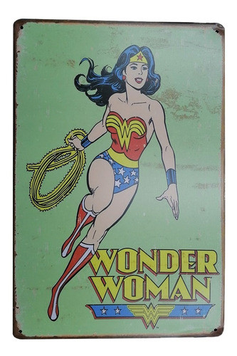 Chapa Decorativa Wonder Woman 20x30 0