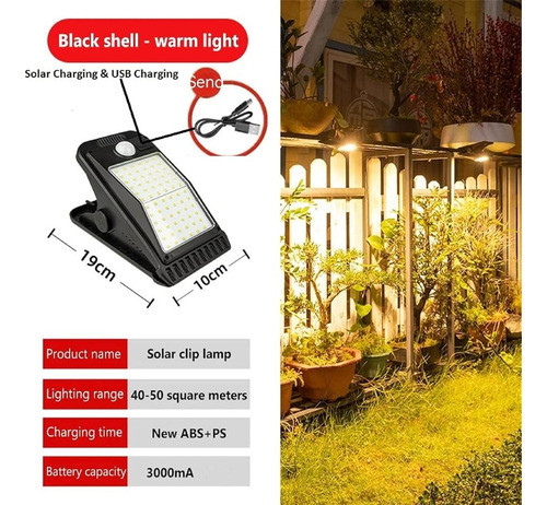 Aslidecor Clip Luces Solares Al Aire Libre 72 Luces Led Sens 1