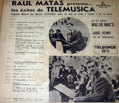 Los Mac Ke Mac's Raul Matas Exitos De Telemusica Lp Kktus 1