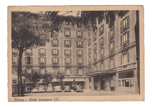 Italia Antigua Postal Del Hotel Commercio De Milano Vintage 0