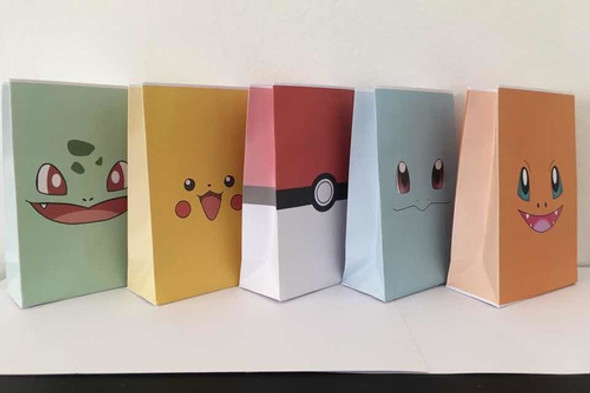 Bolsitas Golosineras Pokemon X 40u Papel Cartulina 0