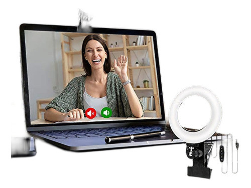 Aro Iluminación Videoconferencia Luz Monitor Clip Notebook 0