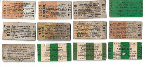 Lote De Antiguos Boletos De Tren Argentinos 0