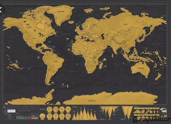 Mapa Mapamundi Planisferio Para Raspar Viaje 1